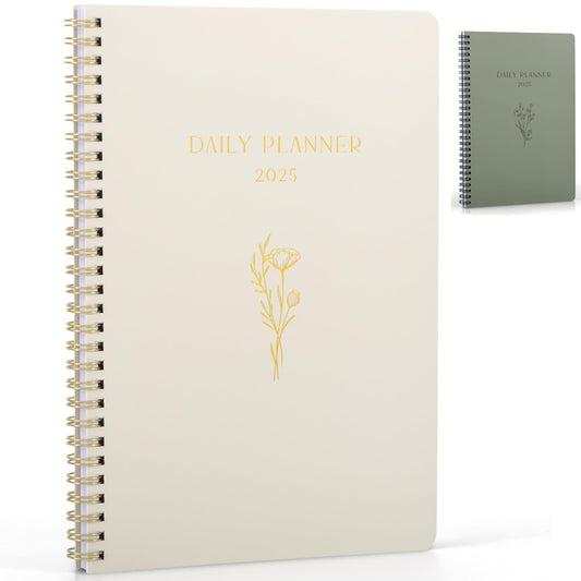 Beautiful 2025 Daily Planner - 7" x 10" Daily Planner for Women or Men with Weekly & Monthly Spreads for Easy Planning - Perfect Calendar Book To Organize All Tasks and Boost Productivity