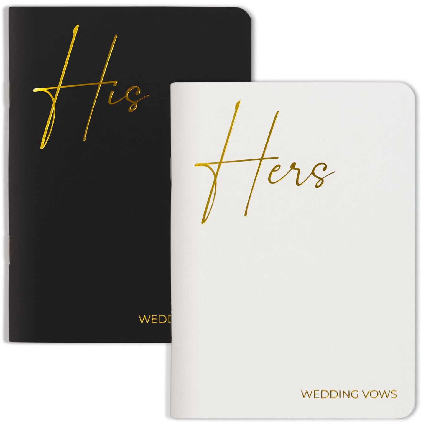 Elegant Vow Books With Gold Foil Lettering For Your Wedding - Perfectly Sized His and Hers Vow Books With Plenty Of Pages To Write Whatever is on Your Heart - A Beautiful Addition For The Wedding Day