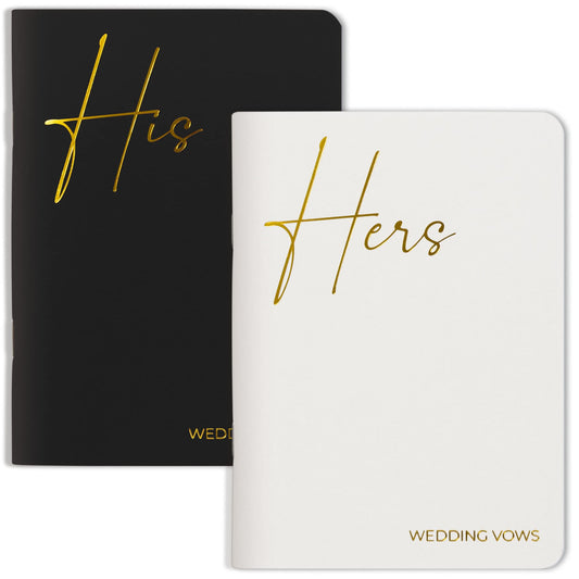 Elegant Vow Books With Gold Foil Lettering For Your Wedding - Perfectly Sized His and Hers Vow Books With Plenty Of Pages To Write Whatever is on Your Heart - A Beautiful Addition For The Wedding Day