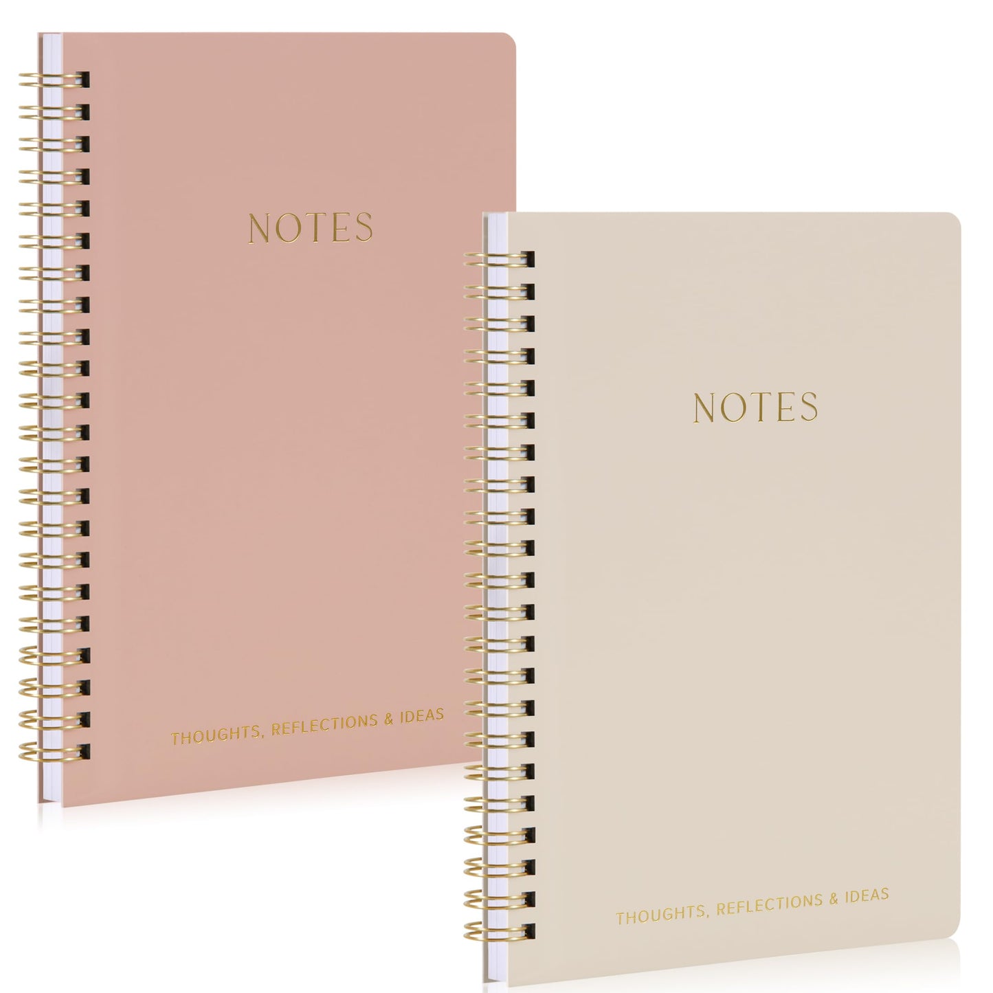 ZICOTO Aesthetic Spiral Notebook Set of 2 For Women and Men - Cute Ruled 8x6 Journal/Notebook with Pockets And Lined Pages - Perfect A5 Supplies to Stay Organized at Work or School