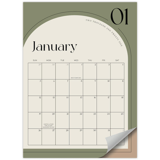 Aesthetic 2025-2026 Magnetic Fridge Calendar - Runs from January 2025 Until July 2026 - The Perfect Monthly Refrigerator Calendar With Minimal Designs for Easy Organizing