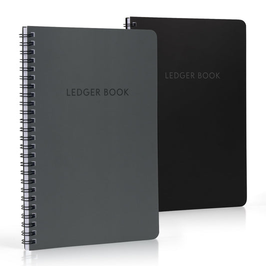 Easy to Use Accounting Ledger Book Set of 2 - Simplified Expense Tracker Notebook for Your Small Business - The Perfect Personal Finance Checkbook, Income and Expense Log Book
