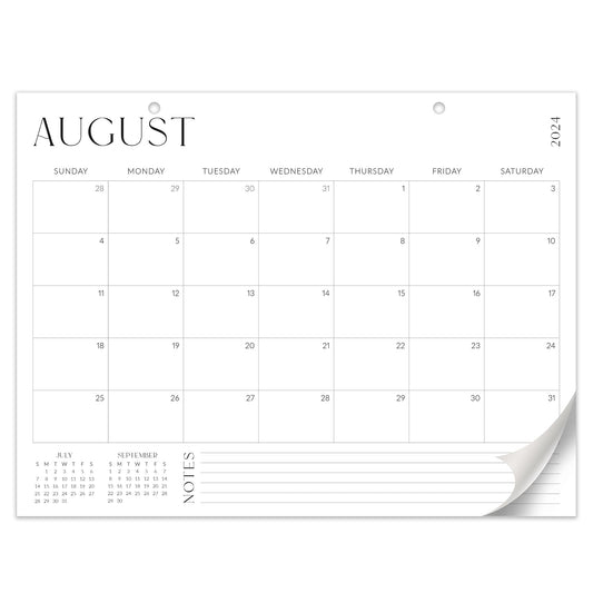 Aesthetic Desk Calendar 2024-2025 - Runs from August 2024 Until December 2025 - Minimalistic Office Desktop/Wall Calendar 16"x12" for Easy Organizing