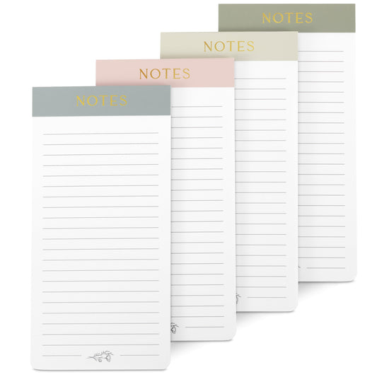 ZICOTO Set of 4 Magnetic Notepads for the Fridge - Effortlessly Organize Your Grocery Lists and Daily To-Dos - The Ideal Notepad for Your Refrigerator Shopping Lists