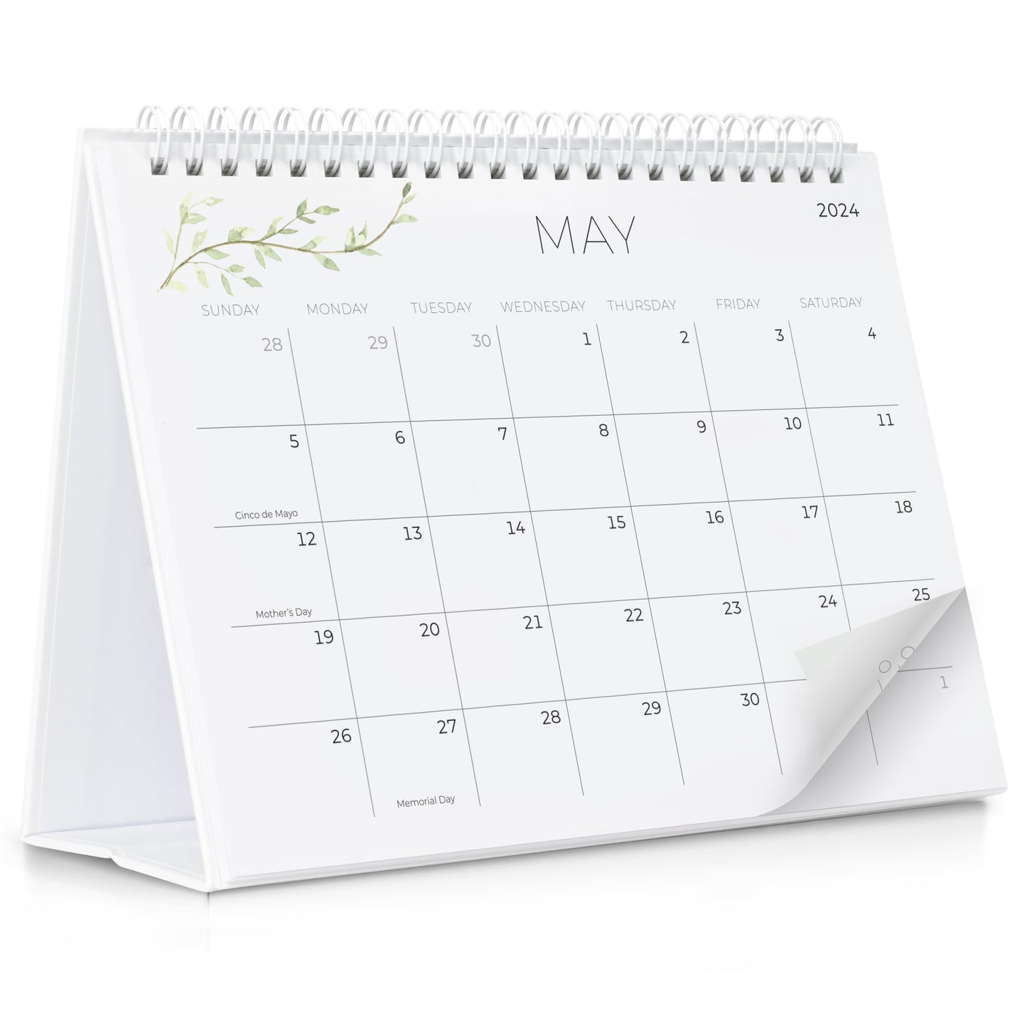 Aesthetic Small 2024-2025 Desk Calendar with Stickers - Runs from October 2023 until June 2025 - Beautiful Flip Desktop Calendar 2023-2024 for Easy Organizing