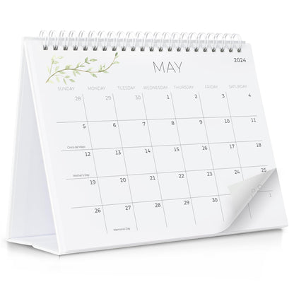 Aesthetic Small 2024-2025 Desk Calendar with Stickers - Runs from October 2023 until June 2025 - Beautiful Flip Desktop Calendar 2023-2024 for Easy Organizing