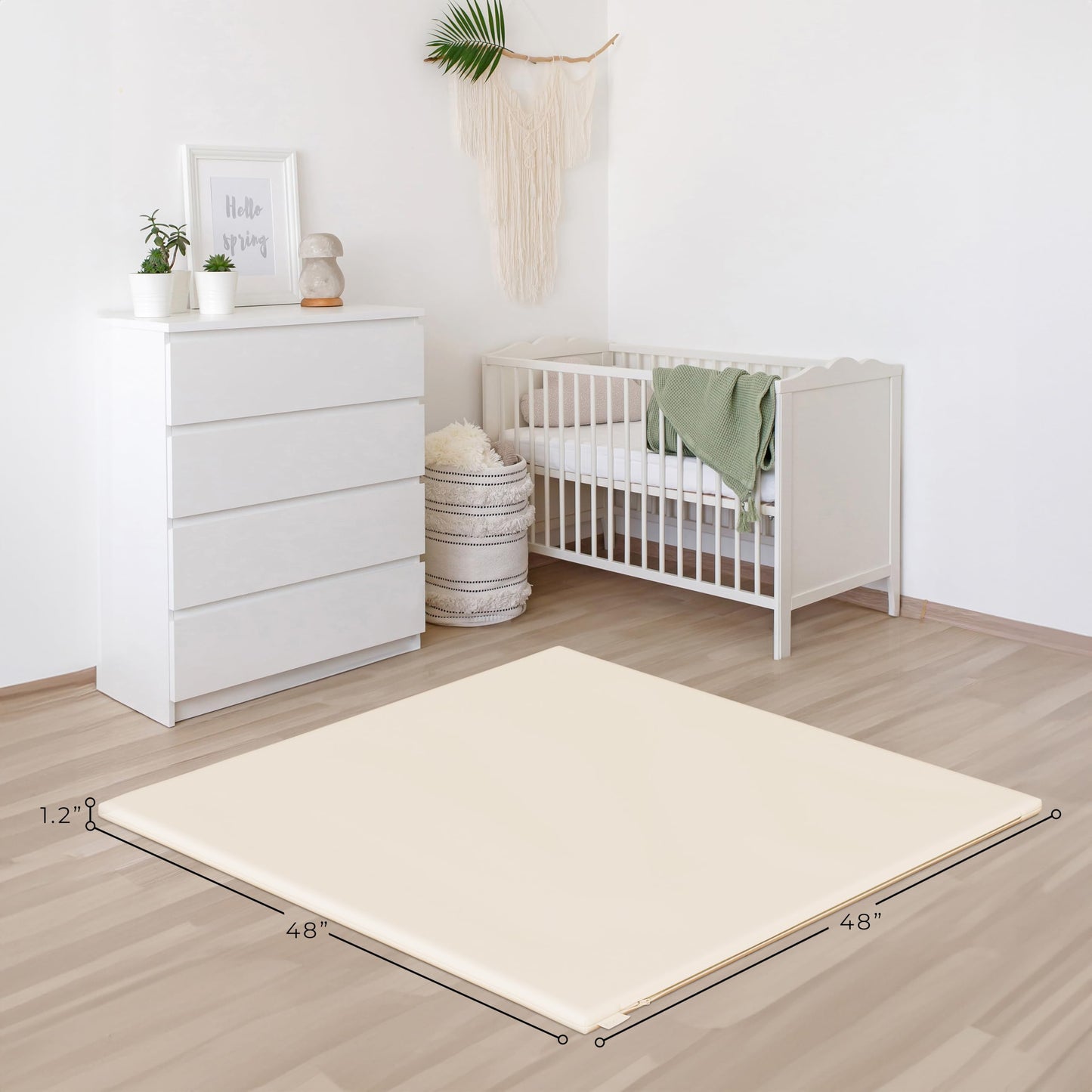 Stylish Padded Baby Play Mat for Your Boy or Girl - Extra Thick & Super Soft Vegan Leather Floor Mat Creates A Safe Play Area for Little Ones - A Beautiful Playmat That Fits Nicely Into Any Playroom
