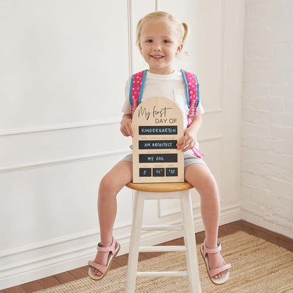 Beautiful Wooden First and Last Day of School Board Sign - Modern and Large Back to School Sign for Lasting Memories - Perfect 11.8" x 7.1" Wooden Chalkboard Photo Prop for Kindergarten or School