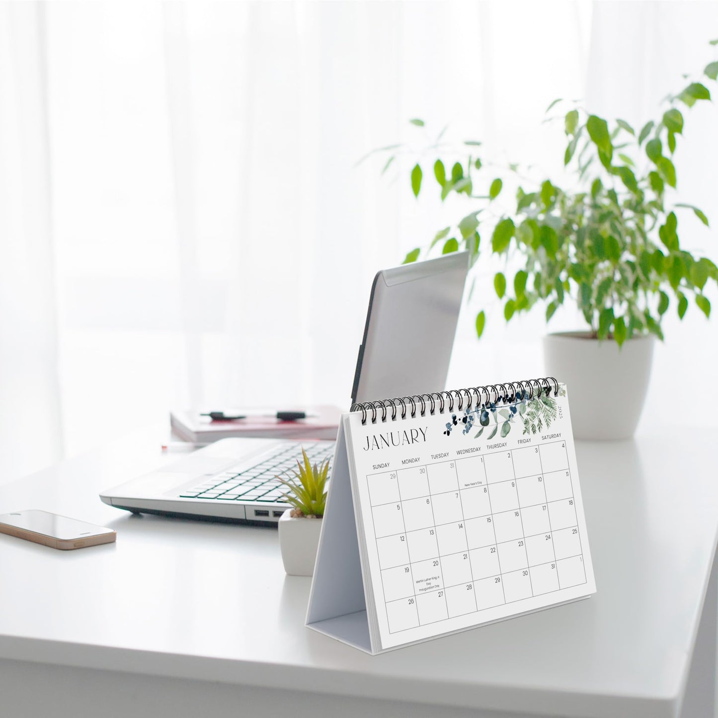 Aesthetic Desk Calendar 2024-2025 - Runs from October 2024 until June 2026 - Beautiful Small Flip Desktop Calendar for Easy Organizing