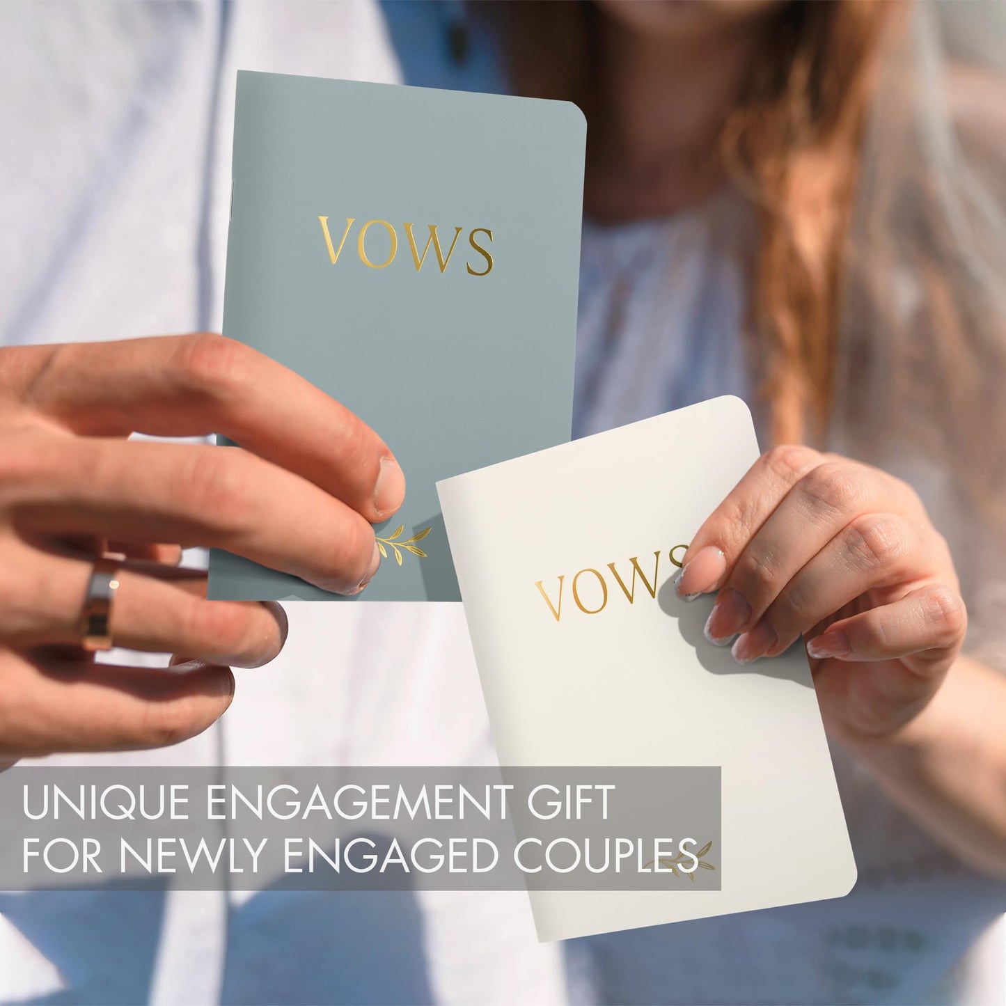 ZICOTO Elegant Vow Books With Gold Foil Lettering For Your Wedding - Perfectly Sized Vow Books With Plenty Of Pages To Write Whatever is on Your Heart - A Beautiful Addition For The Wedding Day