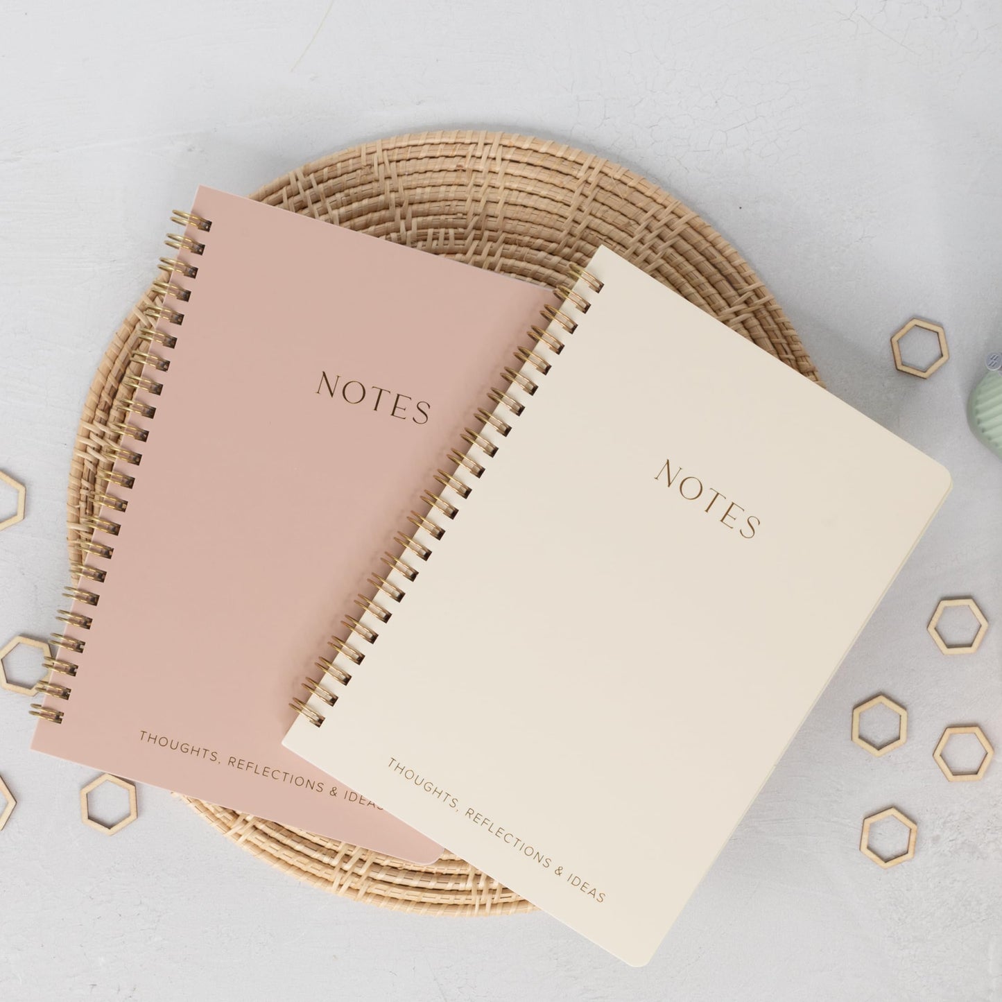 ZICOTO Aesthetic Spiral Notebook Set of 2 For Women and Men - Cute Ruled 8x6 Journal/Notebook with Pockets And Lined Pages - Perfect A5 Supplies to Stay Organized at Work or School