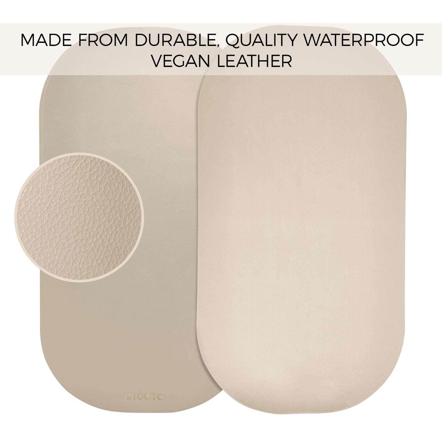 Beautiful Portable Baby Changing Pad - Wipeable and Easy to Clean Diaper Changing Mat - The Perfect Waterproof Vegan Leather Pad for Traveling