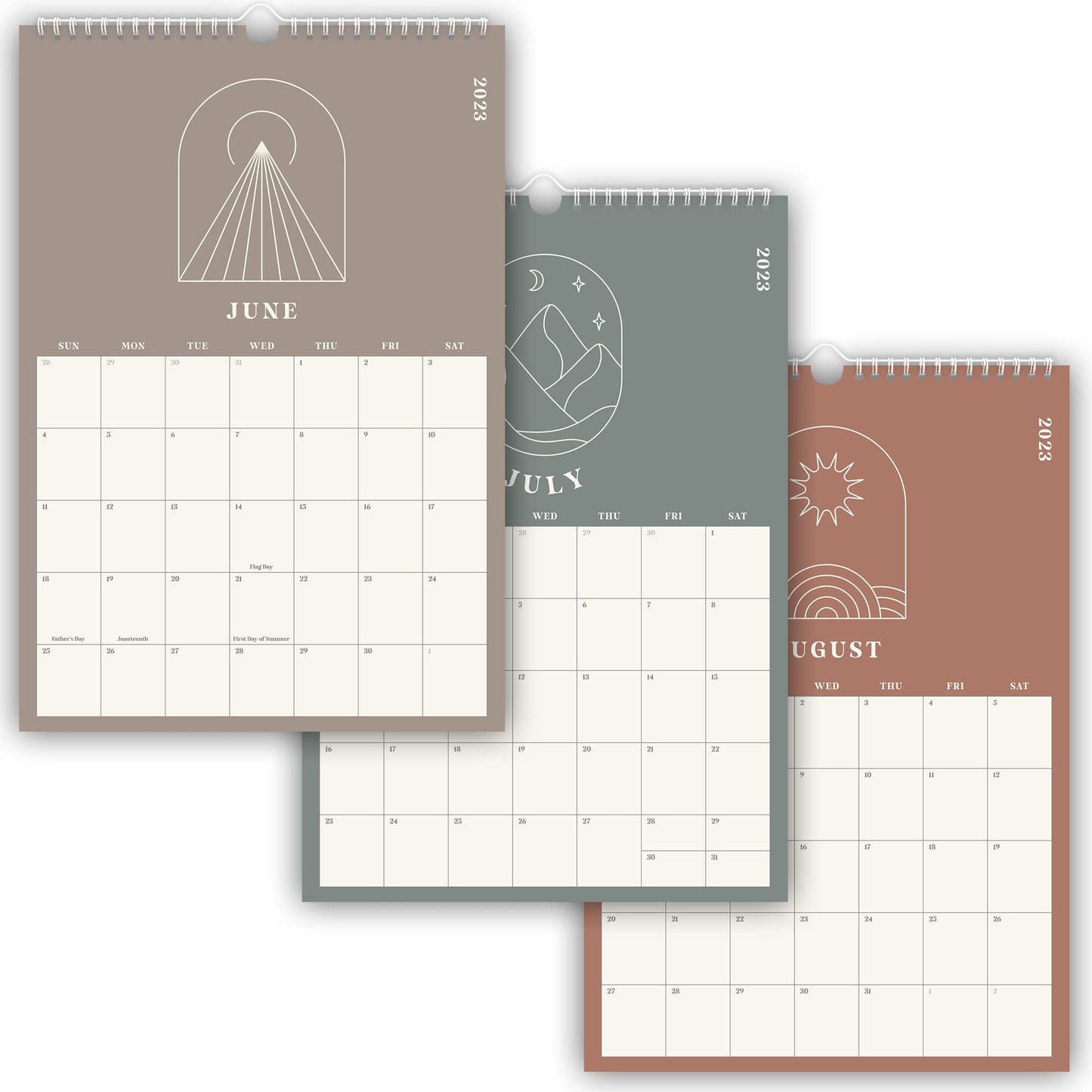 Aesthetic Modern Boho Wall Calendar - Runs from June 2023 Until December 2024 - The Perfect 23-24 Spiral Calendar and Monthly Planner for Easy Organizing