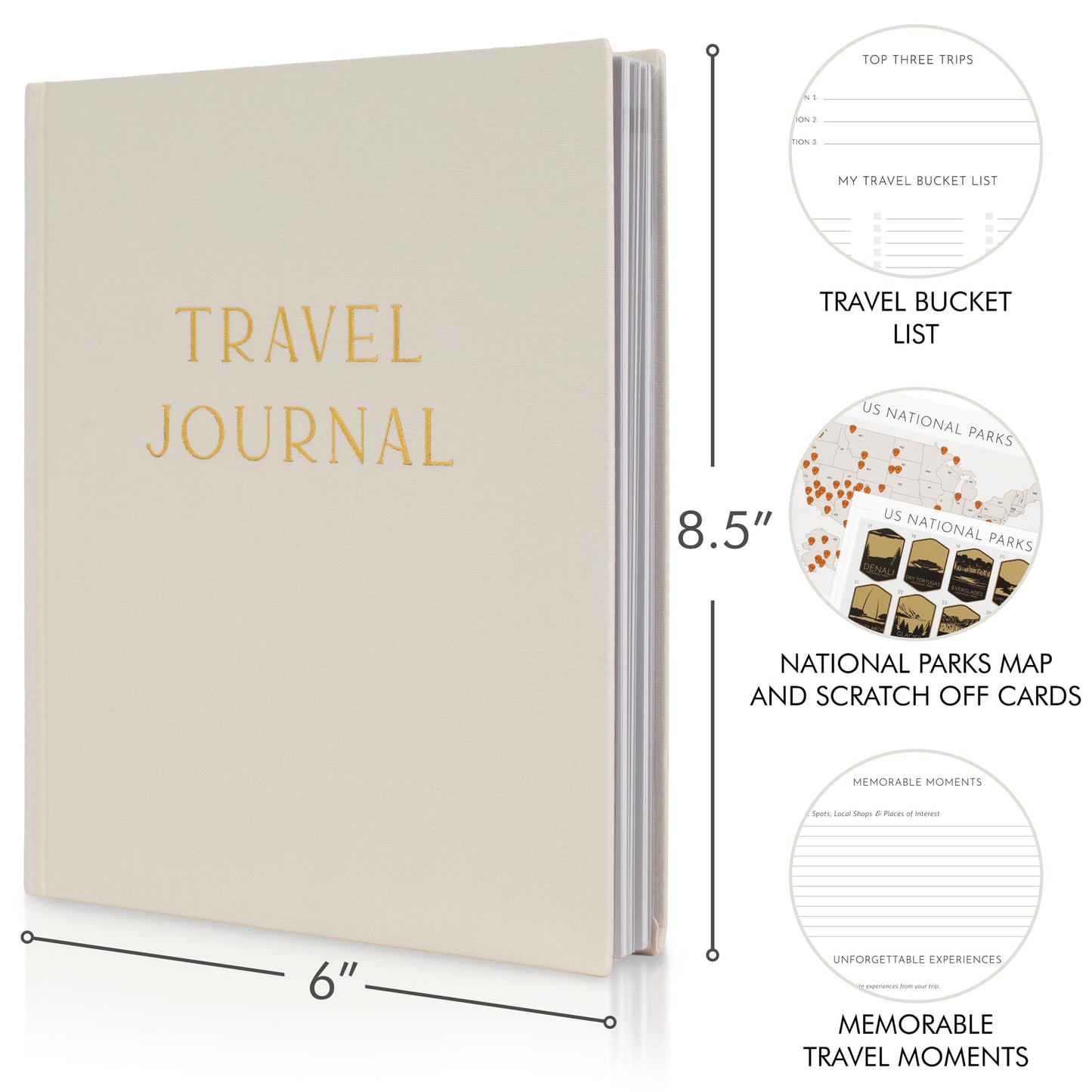 Beautiful Travel Journal For Women - Linen Adventure Diary and Planner To Give As a Gift - The Perfect Journal to Keep All your Travel Memories For Years To Come