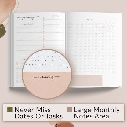 Beautiful 2023-2024 Monthly Planner and Calendar Book - Modern Boho To Do List Notebook For Women or Men - Easily Organizes Your Tasks to Boost Productivity - Runs Until December 2024