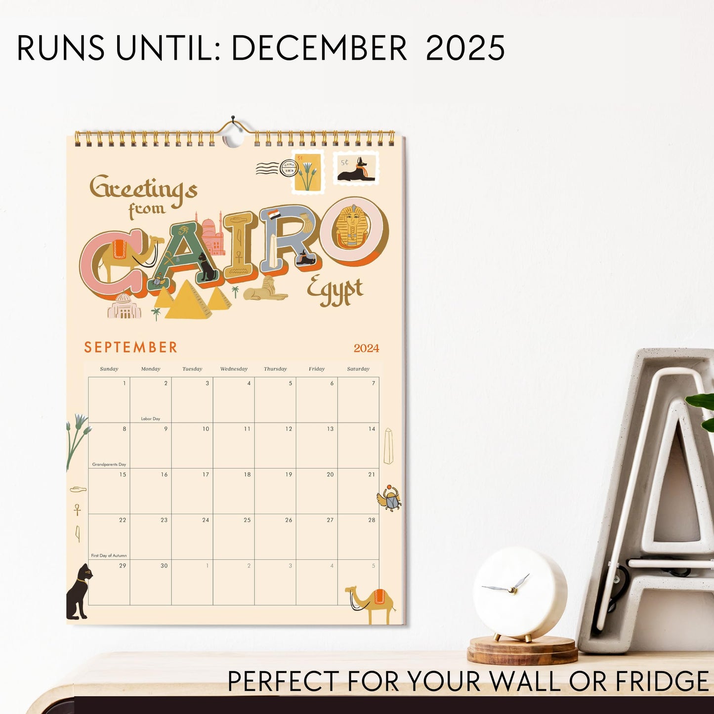 Aesthetic 2024-2025 Wall Calendar - Runs from June 2024 Until December 2025 - Twelve Beautiful Designs Inspired by Each City's Unique Charm - The Perfect Calendar Planner for Easy Organizing