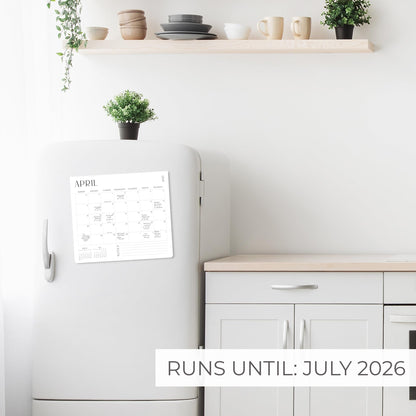 Beautiful 2025-2026 Magnetic Fridge Calendar - Runs From January 2025 Until July 2026 - The Perfect Monthly Refrigerator Calendar for Easy Organizing