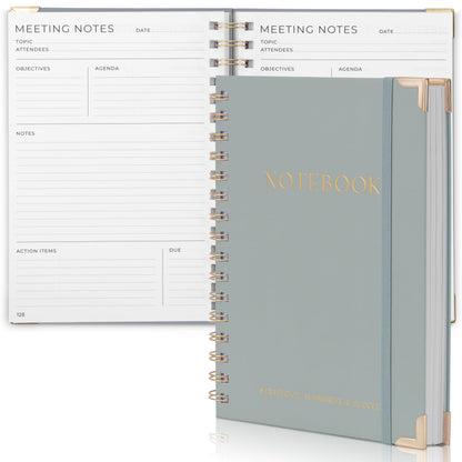 Beautiful Thick Meeting Notebook For Work - Perfect To Keep Track Of +200 Meetings - Stylish And Effective Office Planner Supplies for Women & Men to Organize All Your Agendas Or Business Projects