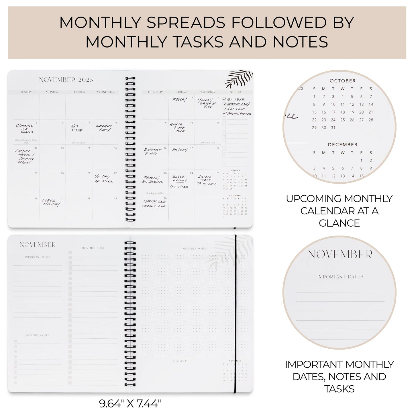 Simplified 2024 Monthly Planner and Calendar Book - Beautiful 2023-2024 To Do List Notebook For Women or Men - Easily Organizes Your Tasks to Boost Productivity - Runs Until December 2024
