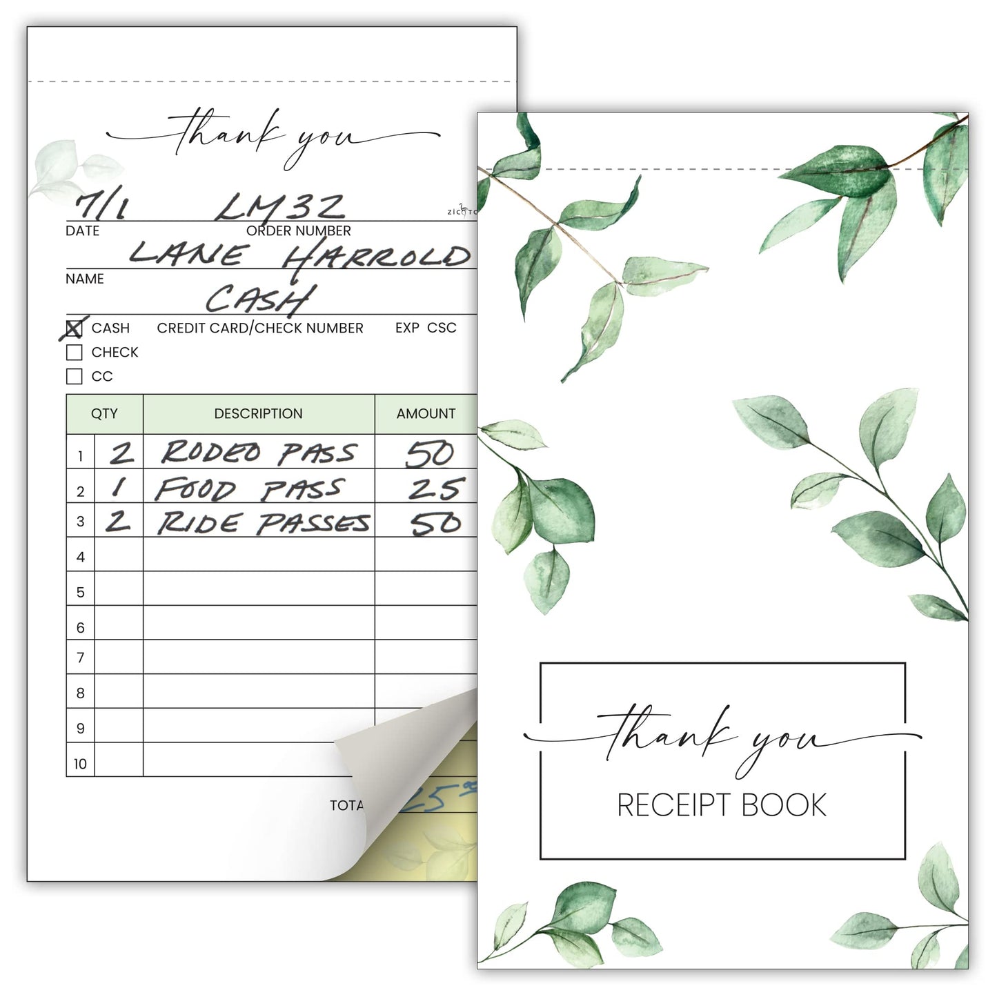 Simplified Thank You Receipt Book for Small Businesses - Aesthetic and Easy to Use Receipt Pad - The Perfect Business Supplies That Helps You and your Happy Clients to Stay Organized