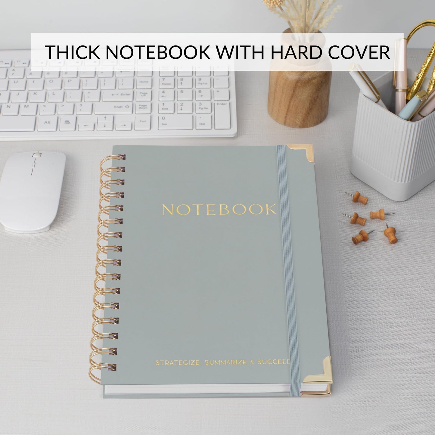 Beautiful Thick Meeting Notebook For Work - Perfect To Keep Track Of +200 Meetings - Stylish And Effective Office Planner Supplies for Women & Men to Organize All Your Agendas Or Business Projects