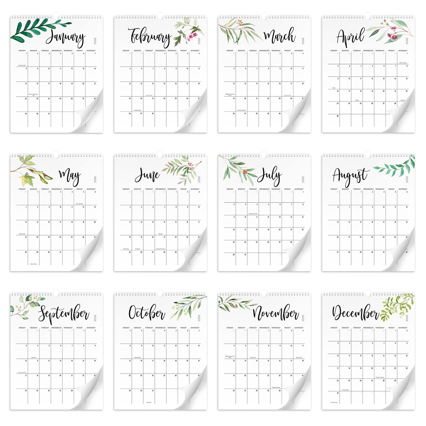 Aesthetic Floral Wall Calendar - Runs From January 2023 Until July 2024 - The Perfect Office Supplies for Women With Monthly Seasonal Designs for Easy Planning