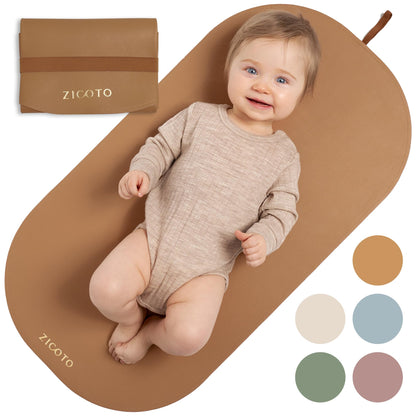 Beautiful Baby Diaper Changing Mat Made of Vegan Leather - Soft and Easy to Wipe Changing Pad for Travel or at Home Use - Lightweight and Foldable Mat That Perfectly Fits Into Any Diaper Bag