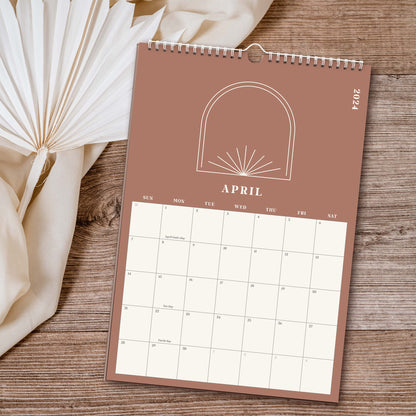 Aesthetic Modern Boho Wall Calendar - Runs from June 2023 Until December 2024 - The Perfect 23-24 Spiral Calendar and Monthly Planner for Easy Organizing