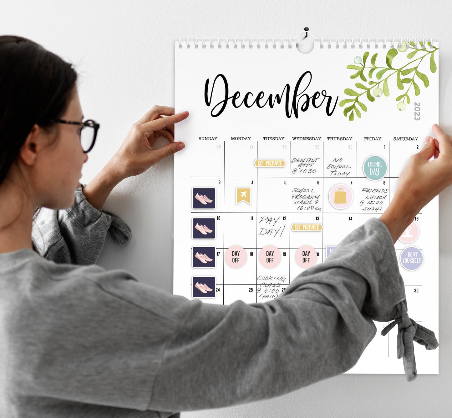 Aesthetic Floral Wall Calendar - Runs From January 2023 Until July 2024 - The Perfect Office Supplies for Women With Monthly Seasonal Designs for Easy Planning