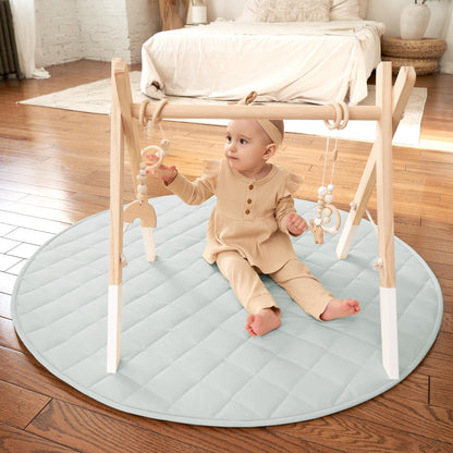 Stylish Baby Play Mat - Soft Cotton Crawling Mat Creates a Great Play Gym Area for Your Baby Boy or Girl - The Perfect Foldable Tummy Time Floor Playmat That Fits Nicely with Any Kids Playroom Decor