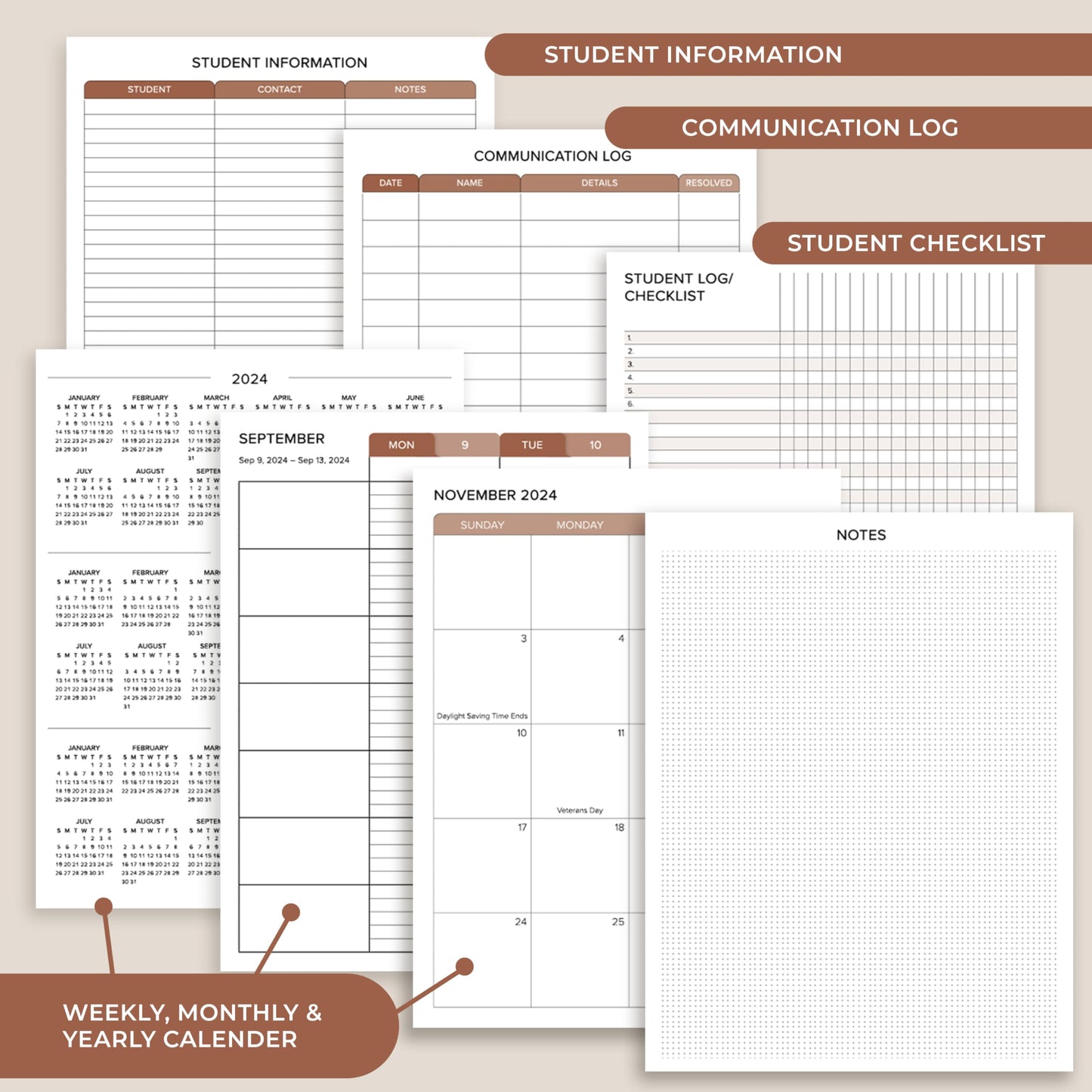 Simplified Teacher Planner For The 2024-2025 Academic School Year - Your All Incl. 8.5" x 10.5" Lesson Plan Book Supplies - Easily Organize Your Daily, Weekly & Monthly Classroom/Homeschool Schedule