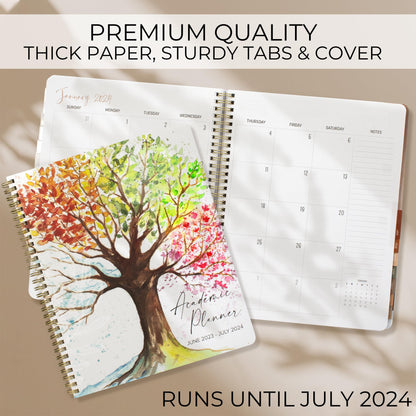 Beautiful 2023-2024 Academic Planner - A 8.5" x 10.5" Daily Planner to Easily Stay Organized - Perfect Calendar Book For Women or Men with Weekly & Monthly Spreads For The 23-24 School Year