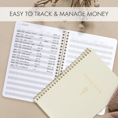 Easy to Use Accounting Ledger Book - The Perfect Expense Tracker Notebook for Your Small Business - Simplified Personal Finance Checkbook, Income and Expense Log Book