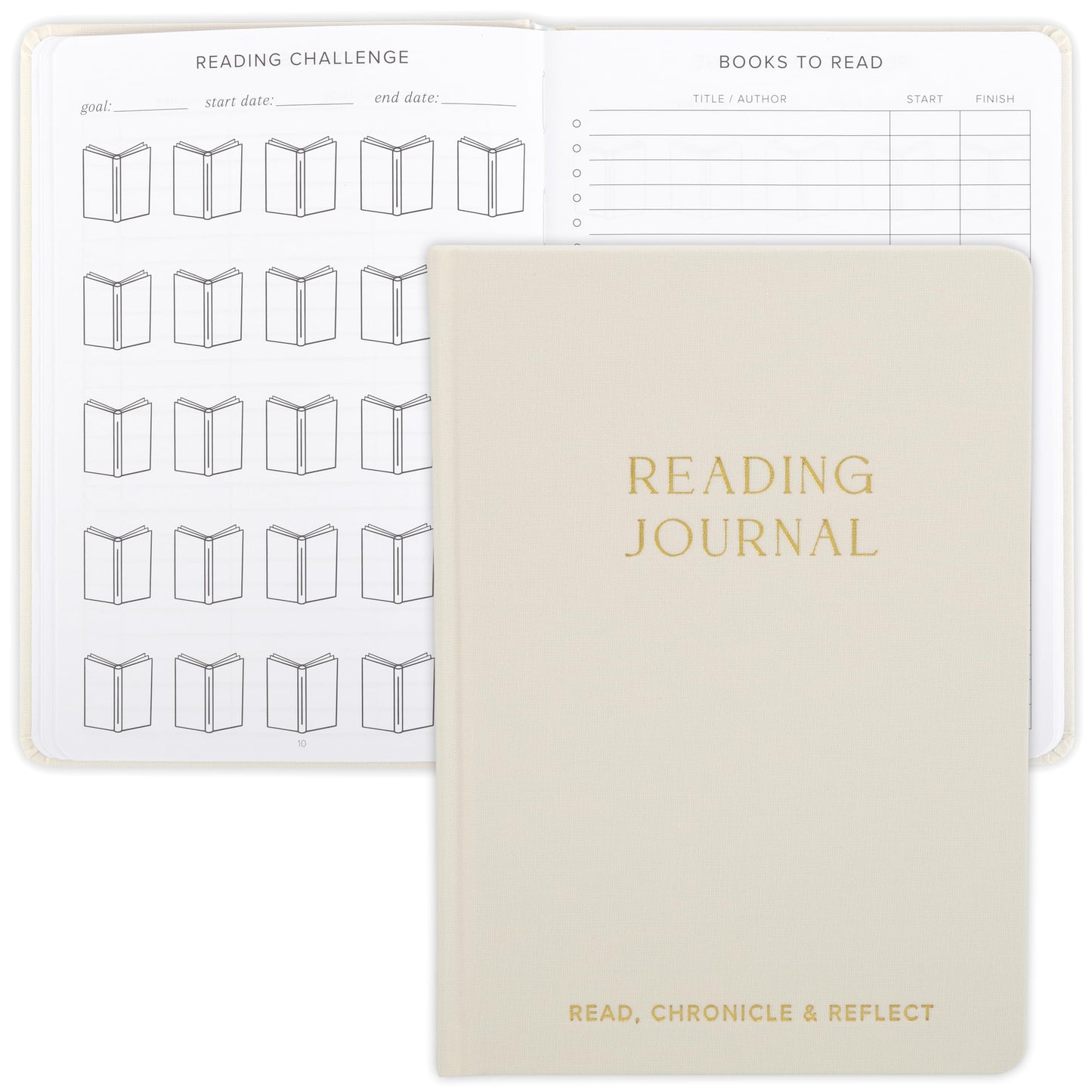 Beautiful Reading Journal for Book Lovers - Linen Hard Cover Book Makes a Great Gift for Readers - The Perfect Tracker with Reading Log & Review Pages For Keeping Notes on Your Favorite Books