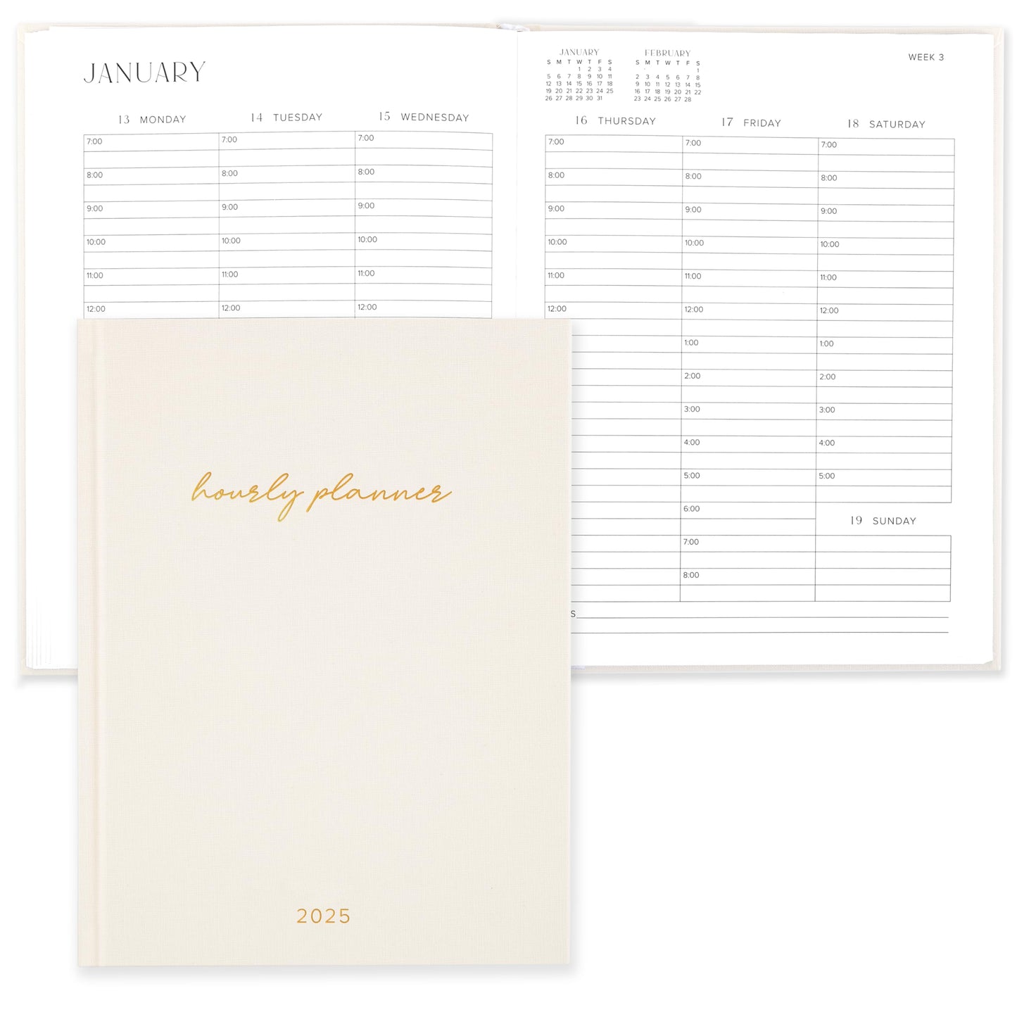 Beautiful 2025 Appointment Book Planner - Sturdy Linen Weekly Calendar with Half Hourly Schedule Easily Keeps Track Of All Your Appointments - The Perfect Day by Day Organizer