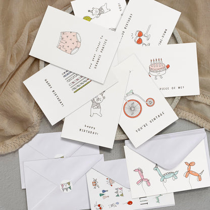ZICOTO Beautiful Birthday Cards Set of 20 with Envelopes & Stickers - Tasteful Assorted Happy Birthday Card Box - The Perfect Cards To Write Thoughtful Personal Greetings to Your Family and Friends