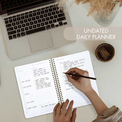 ZICOTO Simplified Daily Planner And Notebook With Hourly Schedule - Aesthetic Spiral To do List Notepad to Easily Organize Your Work Tasks And Appointments - The Perfect Office Supplies For Women