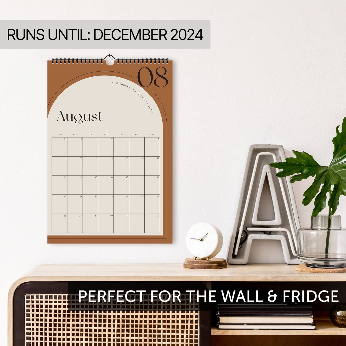 Aesthetic Minimalistic 2024 Wall Calendar - Runs from June 2023 Until December 2024 - The Perfect Monthly 2023-24 Calendar Planner for Easy Organizing