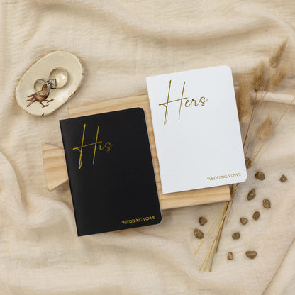 Elegant Vow Books With Gold Foil Lettering For Your Wedding - Perfectly Sized His and Hers Vow Books With Plenty Of Pages To Write Whatever is on Your Heart - A Beautiful Addition For The Wedding Day