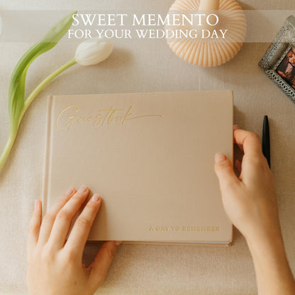 ZICOTO Beautiful Wedding Guest Book for Your Wedding Reception - Simply Elegant Guestbook to Sign in and Add Polaroid Photos - The Perfect Wedding Or Baby Shower Guest Book for The Special Day
