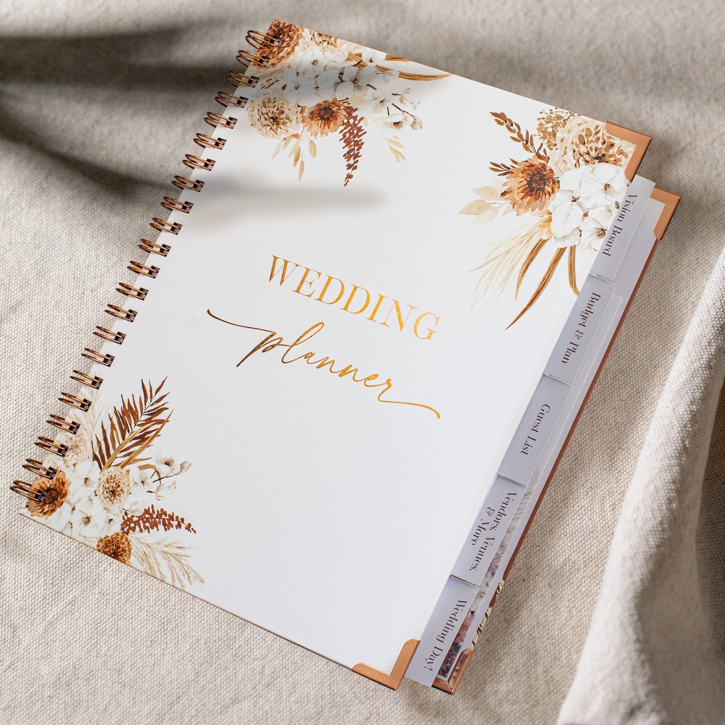 Beautiful Boho Wedding Planner Book and Organizer - Enhance Excitement and Makes Your Countdown Planning Easy - Unique Engagement Gift for Newly Engaged Couples, Future Brides and Grooms,9 X 11 inches