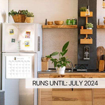 Beautiful 2023 Magnetic Fridge Calendar - Runs Until July 2024 - The Perfect Monthly Calendar With Abstract Designs for Easy Planning