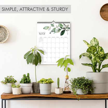 Aesthetic Vertical Modern Greenery Wall Calendar - Runs from January 2024 Until July 2025 - The Perfect Monthly Calendar With Seasonal Designs for Easy Planning