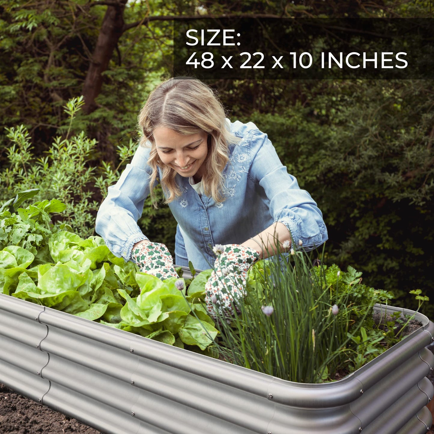 ZICOTO Premium Raised Garden Bed for Outdoors - Sturdy and Easy to Assemble Galvanized Steel Planter Box - Versatile Metal Planter is Perfect to Grow Your Beautiful Herbs, Vegetables and Flowers