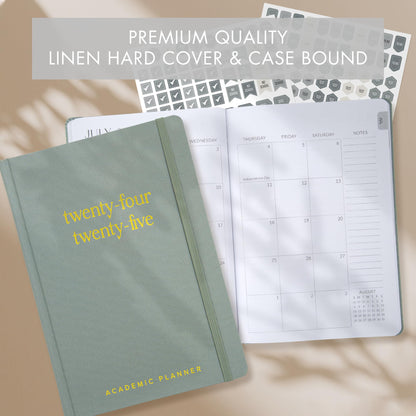 Simplified 2024-2025 Academic Planner - A Beautiful 6.7" x 9.7" Daily Planner for Women or Men with Weekly & Monthly Spreads For The 24-25 School Year - Runs From July 2024 - June 2025