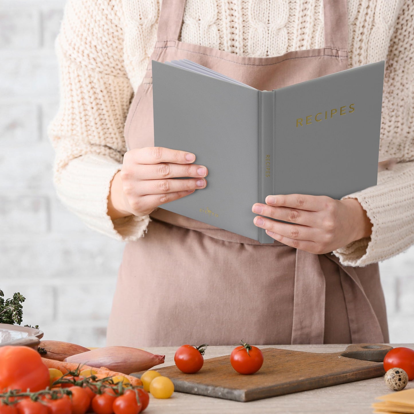 ZICOTO Aesthetic Blank Recipe Book with Waterproof Cover - The Perfect Recipe Notebook To Write In Your Own Recipes - Simplified Blank Cookbook to Organize Your Recipes