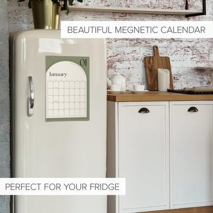 Aesthetic 2024 Magnetic Fridge Calendar - Runs from January 2024 Until July 2025 - The Perfect Monthly Refrigerator Calendar With Minimal Designs for Easy Organizing