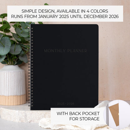 Beautiful 2025-2026 Monthly Planner and Calendar Book - Aesthetic To Do List Notebook That Easily Organizes Your Tasks to Boost Productivity - Runs From January 2025 Until December 2026