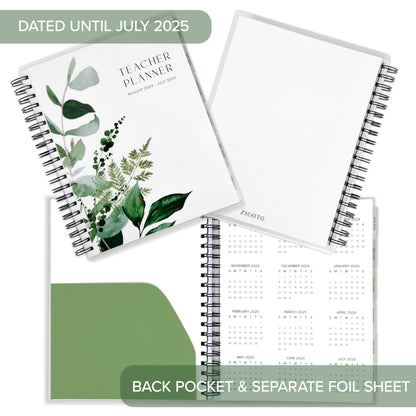Simplified Teacher Planner For The 2024-2025 Academic School Year - Your All Incl. 8.5" x 10.5" Lesson Plan Book Supplies - Easily Organize Your Daily, Weekly & Monthly Classroom/Homeschool Schedule