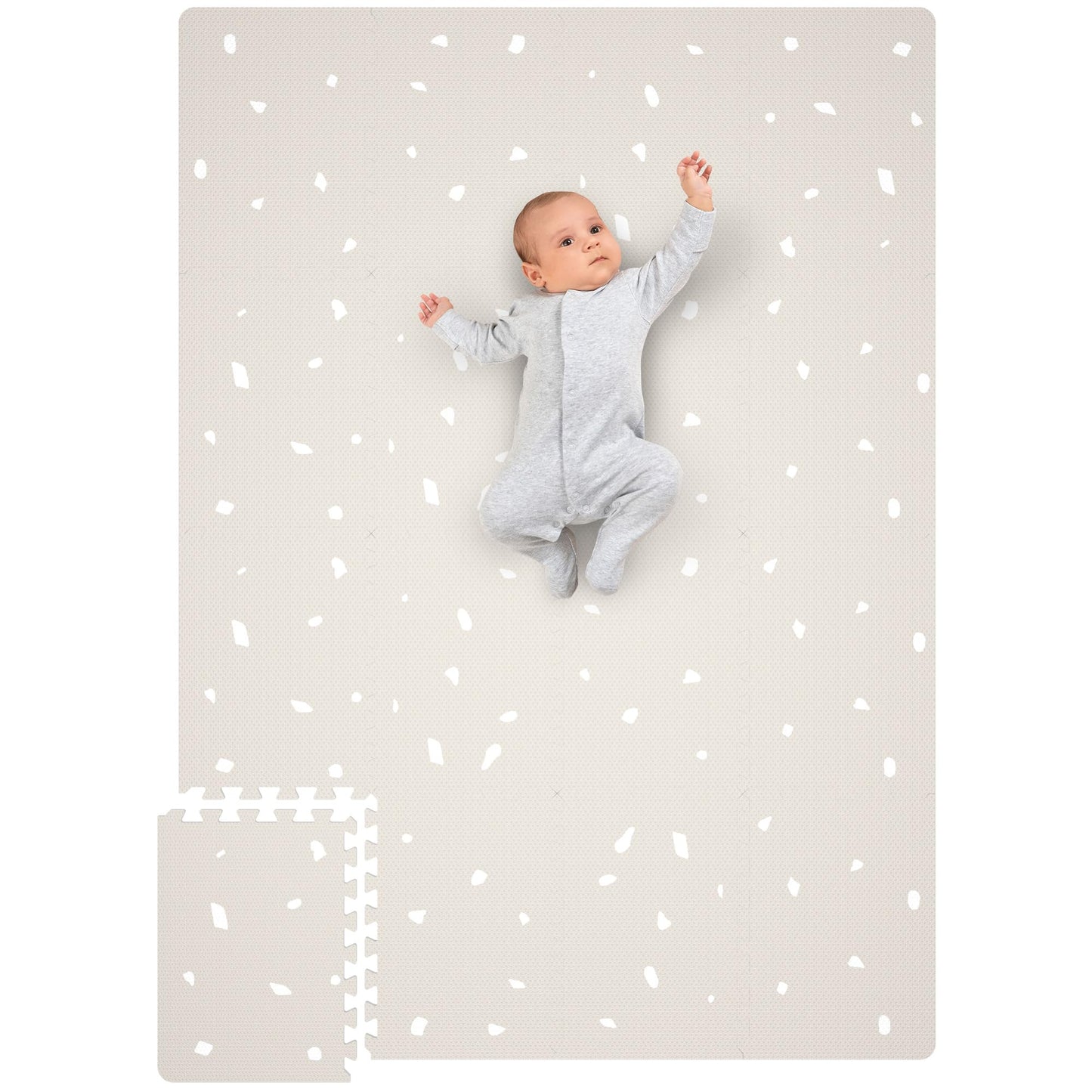 Stylish 5.6 x 4 ft. Soft Foam Baby Play Mat - Safe, Easy to Clean Modern Playroom Floor Mat